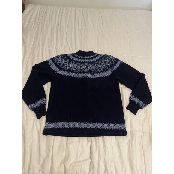 Paul Mage Sweater Womens Large Blue Fair Isle Wool Made in Denmark Vintage - Picture 9 of 11